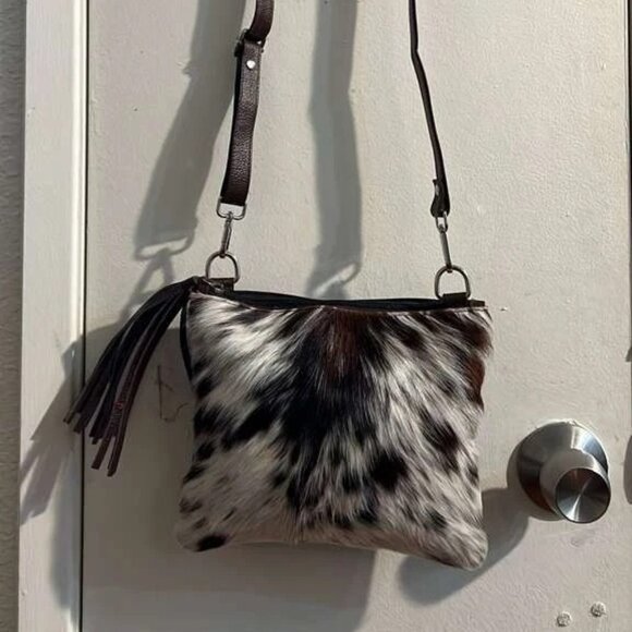 Genuine Cowhide Leather Handbag & Clutch | Handmade Rustic Crossbody Bag - Picture 6 of 6